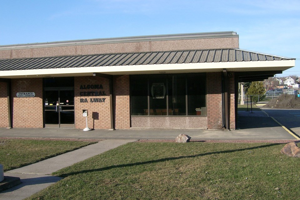 Former Algoma Central Railway Station in Station Mall parking lot, shown in 2013