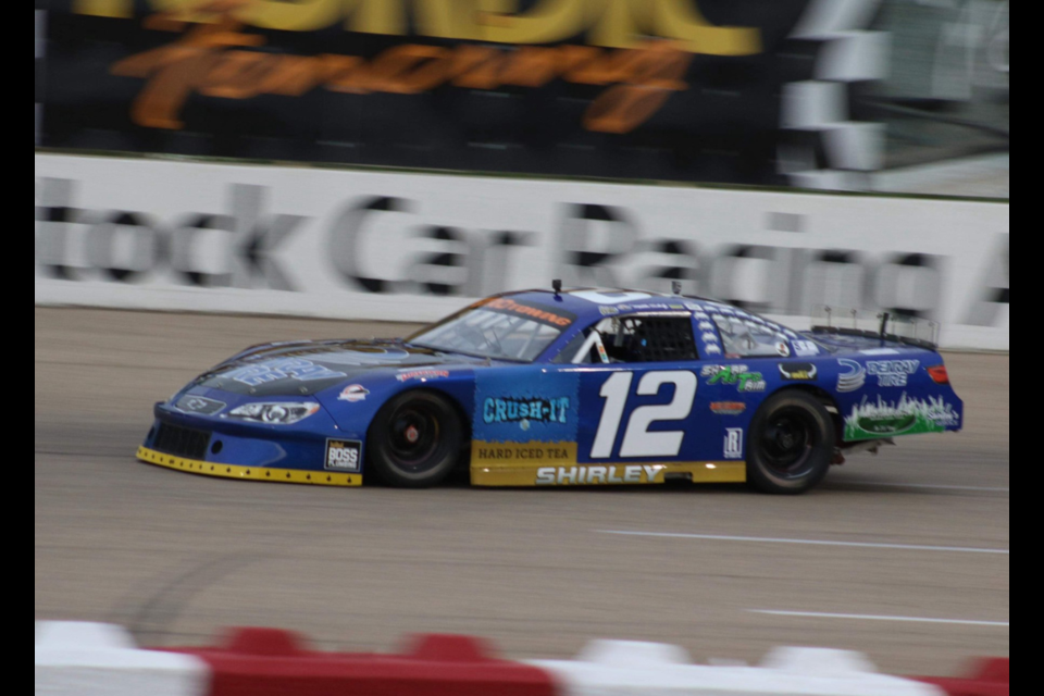 Matthew Shirley on the track at Sutherland Automotive Speedway in Saskatoon