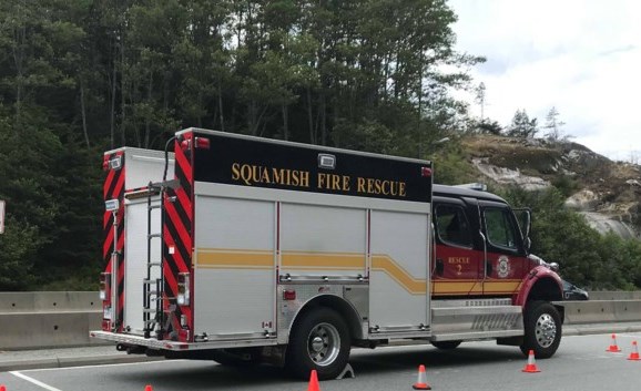 Squamish Fire Rescue was called out to a vehicle fire at 1:36 p.m. on March 26 involving a bus at the Industrial Way and Progress Way intersection. 