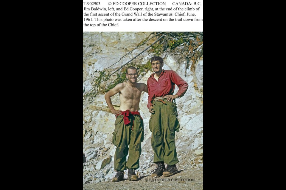 Ed Cooper and Jim Baldwin climbed the Chief's Grand Wall.