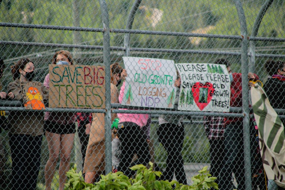 Rally against old-growth logging, held in Squamish May 28. 