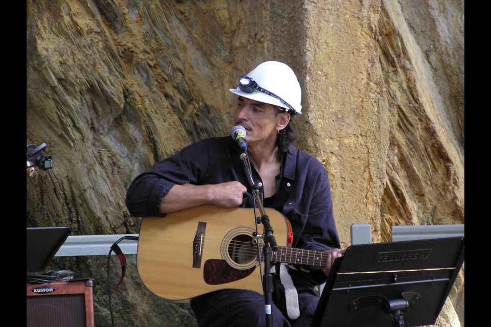 James Piche playing Britannia Mine's Copper & Fire event in 2009.      