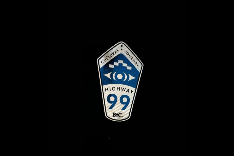 One of the signs between Vancouver and ߣon Highway 99.