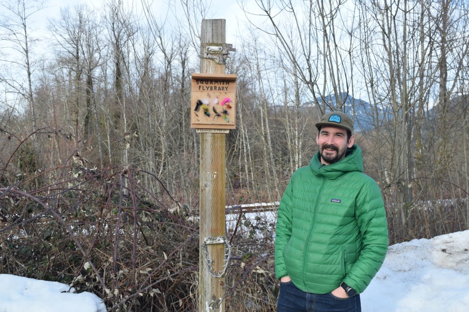 Adam Raymakers with his Flybrary.