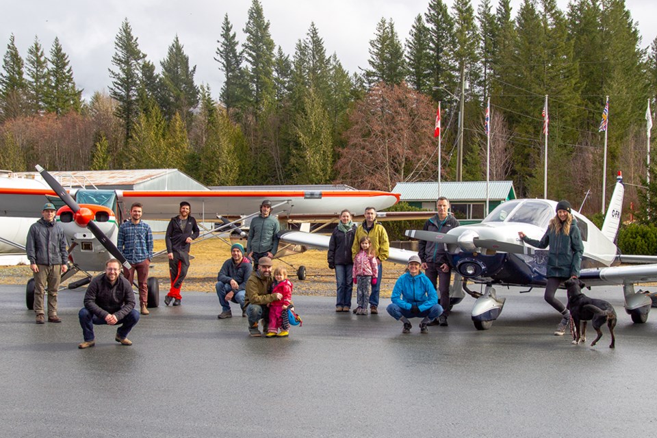 Some members of the Squamish Flying Club at the Squamish Airport recently.
