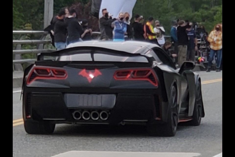 Scene from Squamish's Mamquam bridge where 'Batwoman' is filming this week. 