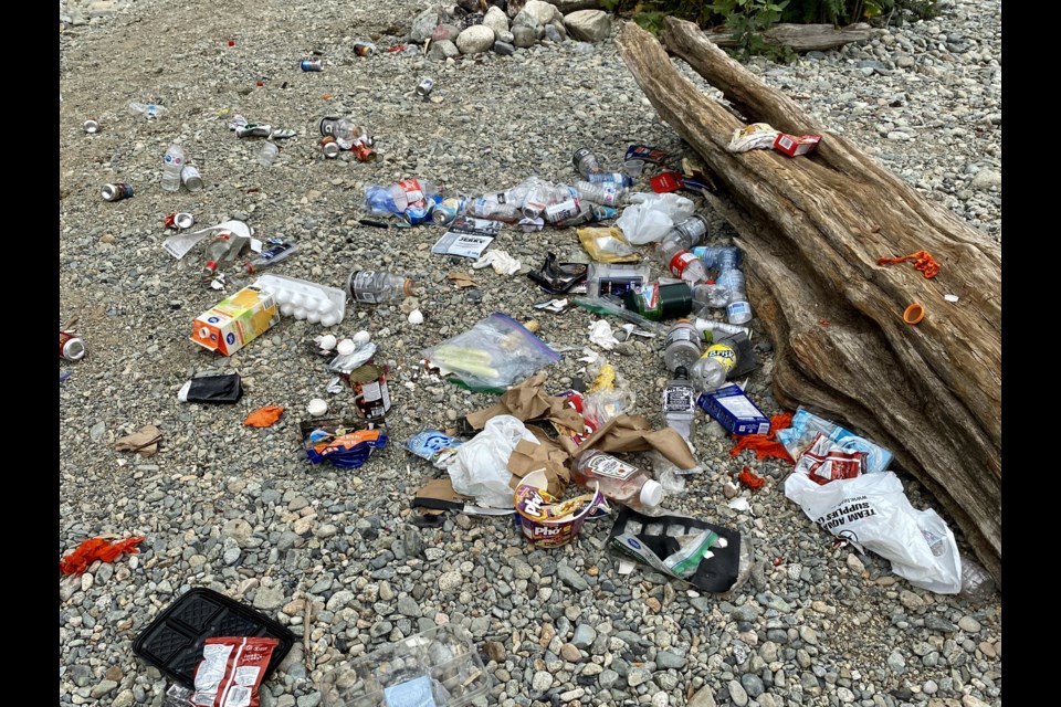 The mess left by campers at the Stawamus River.