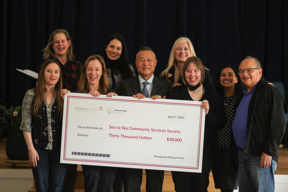With the $30,000 cheque at the ceremony on April 7 at Squamish United Church/Centrepoint. 