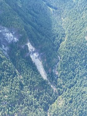 Aerial view of the rockfall.
