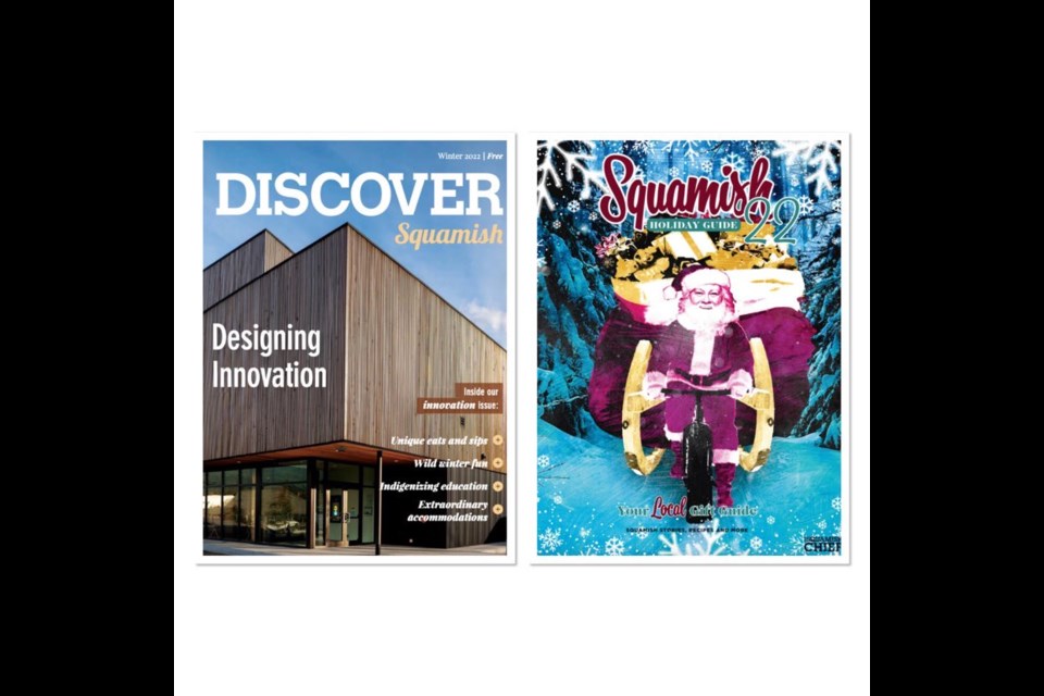 The Squamish Chief won gold in the Special Publications Award category (under 10,000 circulation), for its 2022 Squamish Holiday Guide, as well as silver in the same category for its 2022 winter edition of its magazine, Discover Squamish. 