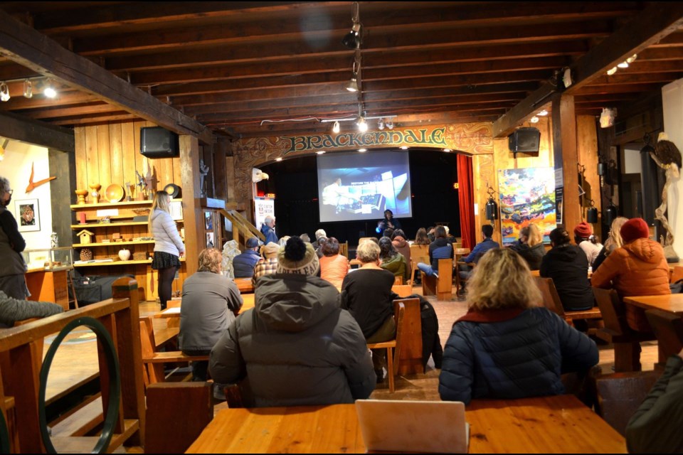 Folks gathered at the BAG for the Spit removal project meeting held Wednesday,  Nov. 1.