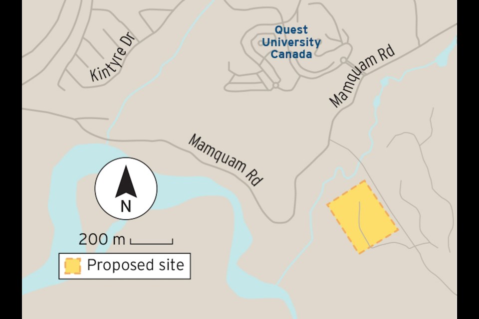 Yellow area shows the location of the proposed work camp. 