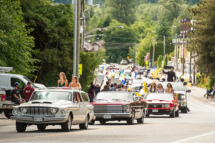 grad parade with editorial