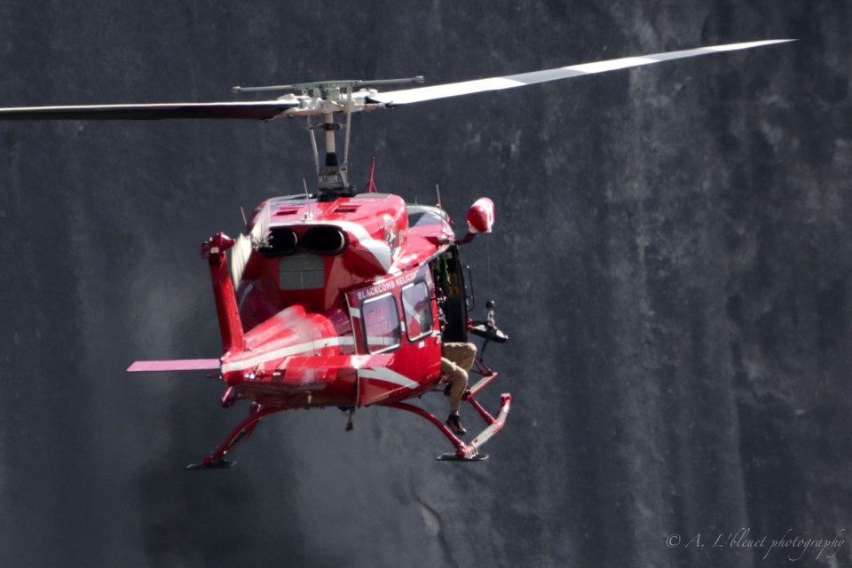 If you were on the south end of town on Labour Day, you likely spotted volunteer 鶹Search and Rescue crews training. 
The Blackcomb Helicopters Bell was hovering over the Malamute most of the day. 
"Our HETS team — short for Helicopter External Transport System — spends countless hours a year training for this type of technical operation," reads SSAR's Instagram post. 
"Our mountainous terrain can make land [extractions] somewhat impossible at times, therefore making HETS missions an integral part of our operation."



