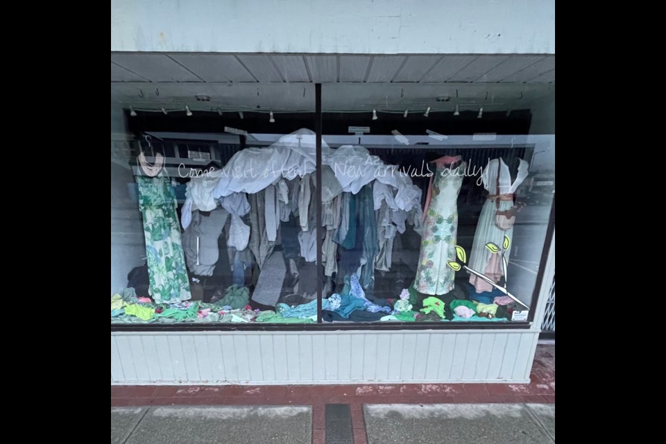 
“In honour of Earth Day at the end of this month we have put together our new window display featuring a literal mountain of donated clothing. Our Cloth Chief represents the monolithic, excessive output of the fast fashion industry and its effects on our precious earth. Through reducing demand, recycling waste and reusing the ever-growing mountains of cast-off, used clothing, we can all make a difference and look good doing it," said Pearl's Value & Vintage in an emailed statement. 
