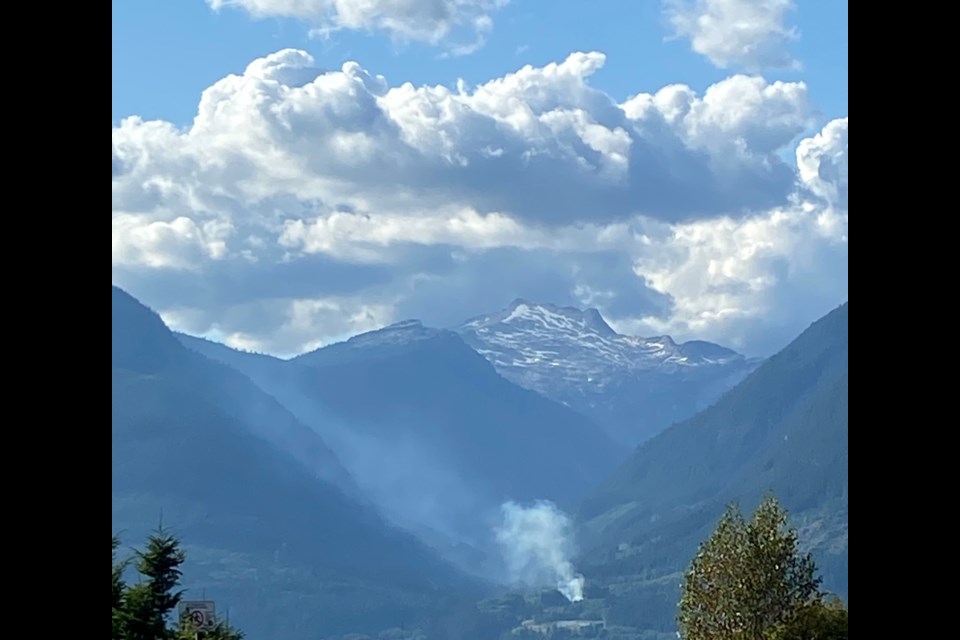 Smoke is seen near the Woodfibre LNG site. 
