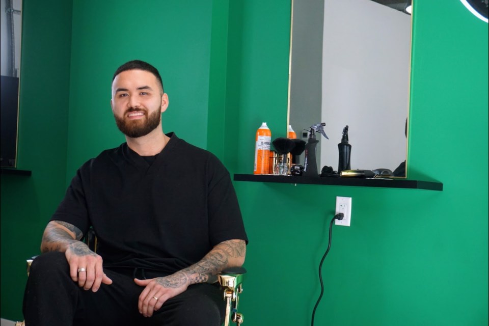 Liam O’Callaghan in his shop.                      