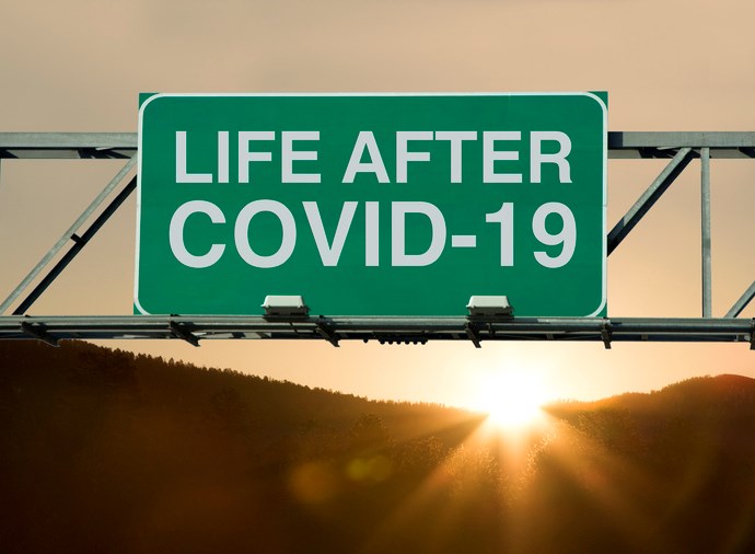 Life after coronavirus sign