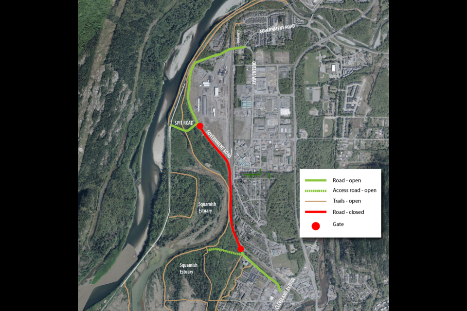 The gravel section of Bailey Street that leads to the Estuary Trails is being closed. 