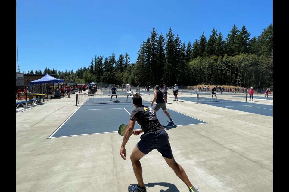 The Squamish men in action at the recent tournament in Surrey. 