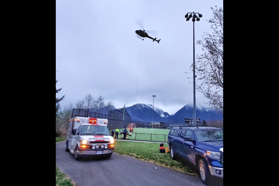 On April 20, Squamish SAR assisted a downed mountain biker near Quest University who was then transported to hospital. 