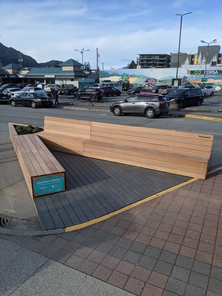 Seating in downtown Squamish