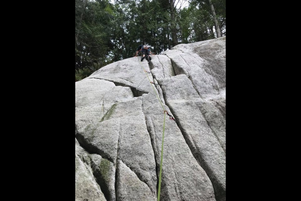 A popular climbing area in the Smoke Bluffs. 