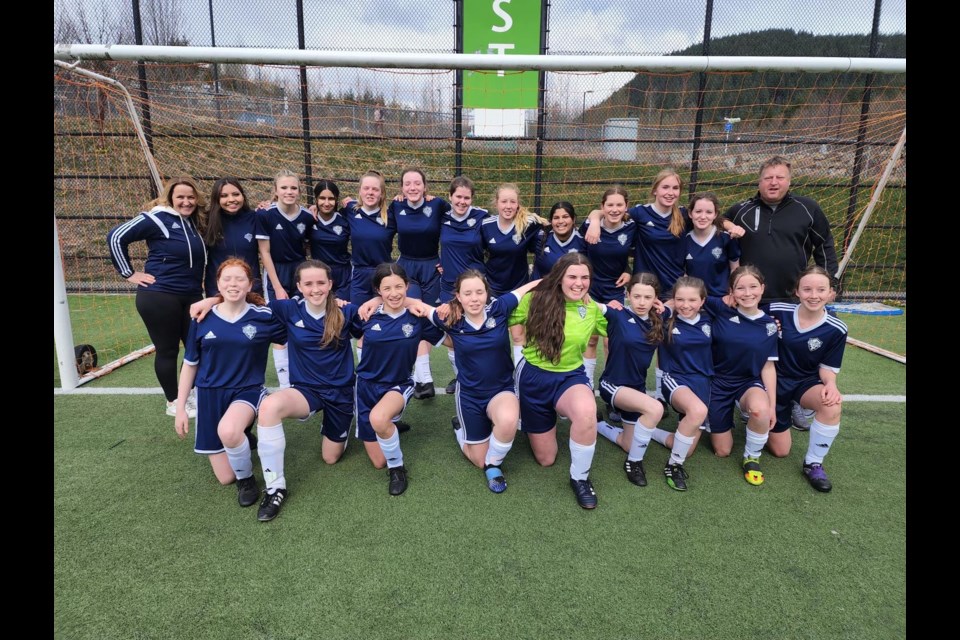 Squamish's U14 Division 2 girls' soccer team.