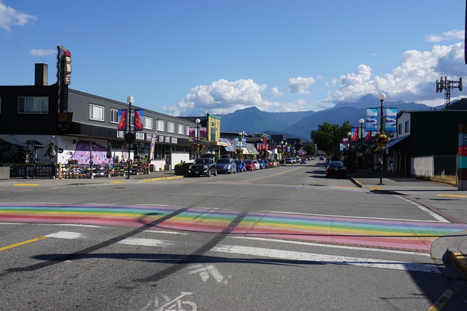 Tire marks rainbow crosswalk copy