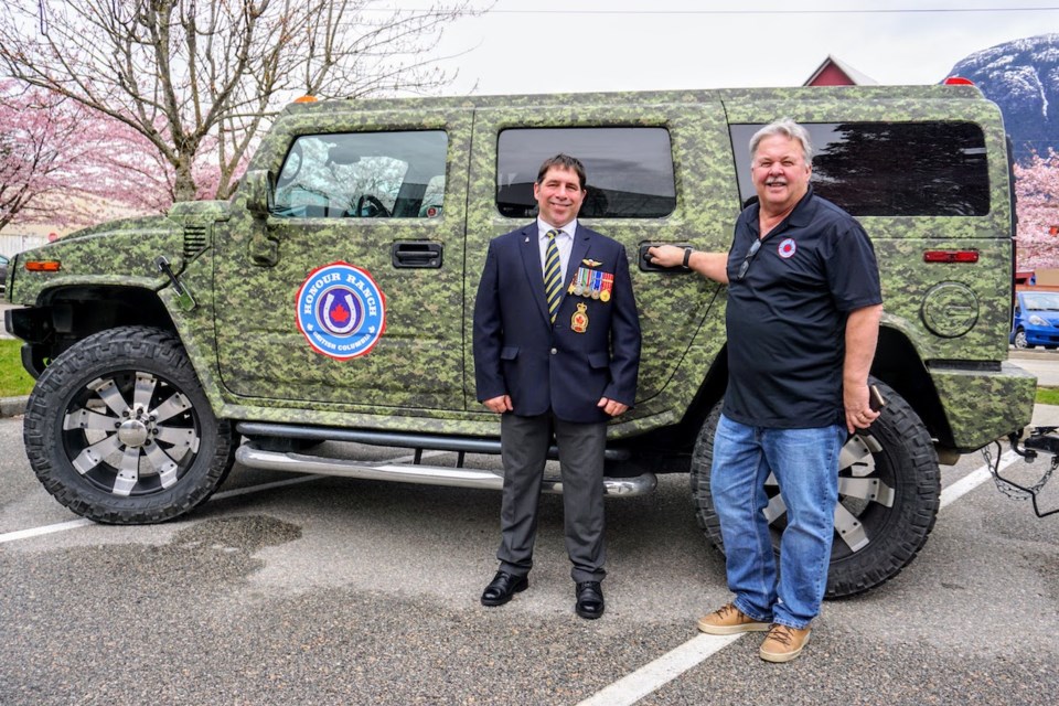 Tim Armstrong, of the Honour House Society with president of Squamish Legion, Russ Robertson.