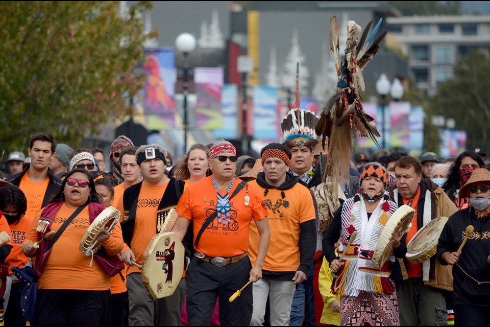 Truth and Reconciliation Day march in downtown Squamish on Sept. 30.