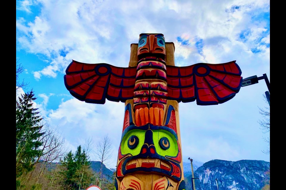 Welcome Totem Pole at Foundry Sea to Sky.