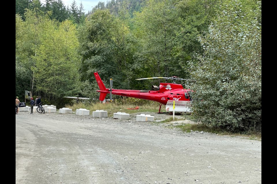 Heather Sidsworth spotted a helicopter, which landed and removed the plane, on Thursday. 
