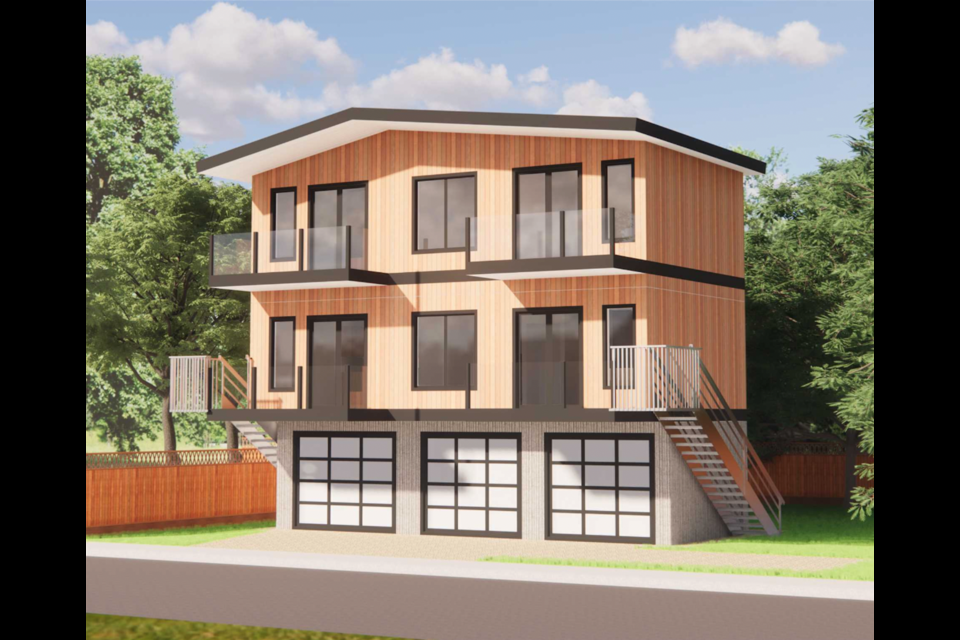 Rendering of the Carson Place duplex at build-out.