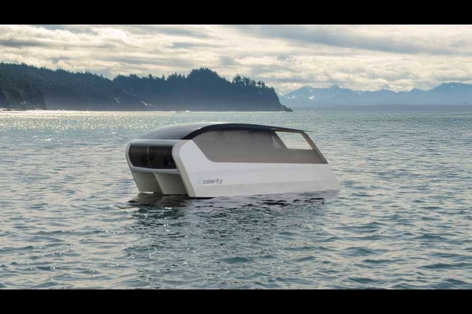 A rendering of the Dynamic Air Cushion Vehicle (DACV), an amphibious marine vessel that uses air to travel across water and land.

