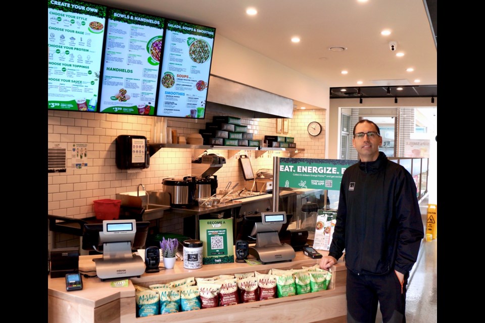 Gerald Cote at the Second Avenue Squamish Freshii location on Tuesday.                               