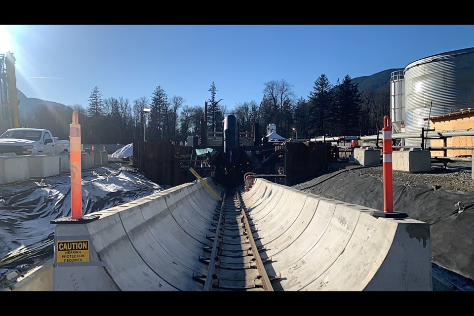 The entrance to the tunnel at the former СƵ Rail site, during a tour on Jan. 29.