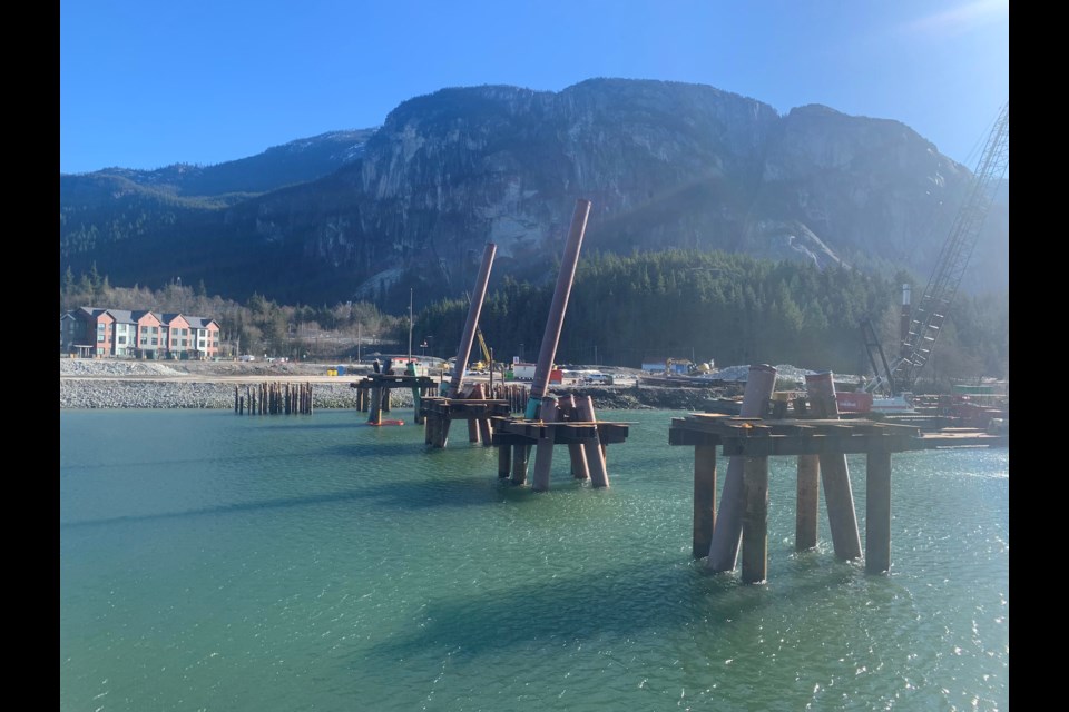 The partially constructed bridge as seen on Feb. 14. 