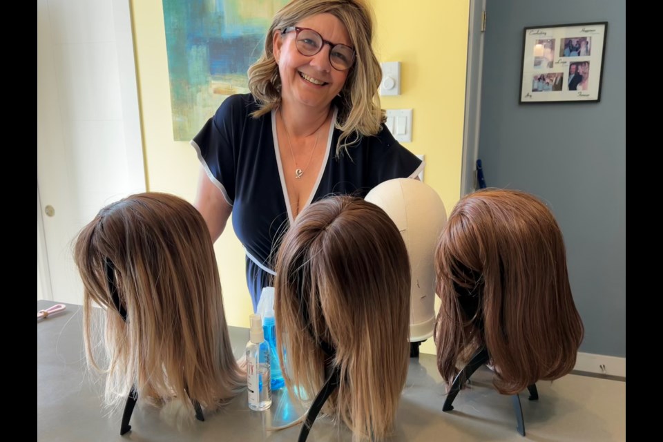 Jennifer Thuncher, with her wigs.