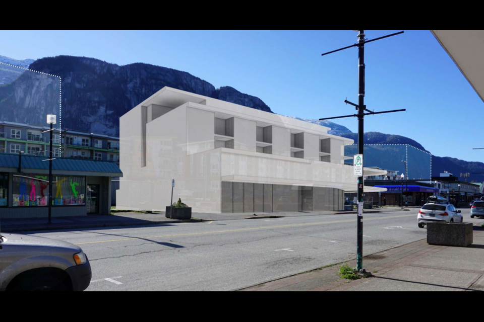 The applicant, Lexi Development Group, is proposing the building at the northeast corner of the Cleveland Avenue and Winnipeg Street intersection, which used to be a gas station until the 1990s, said Bryan Daly, a planner with the District of Squamish. Notably, a proposal at this same location by the same proponent was previously defeated by a previous council in 2021, according to Daly.