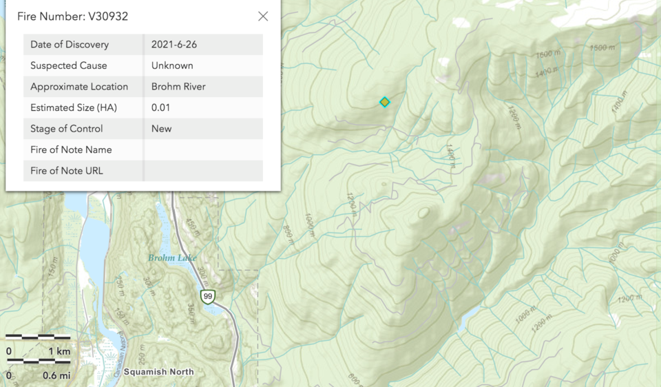 wildfire near brohm