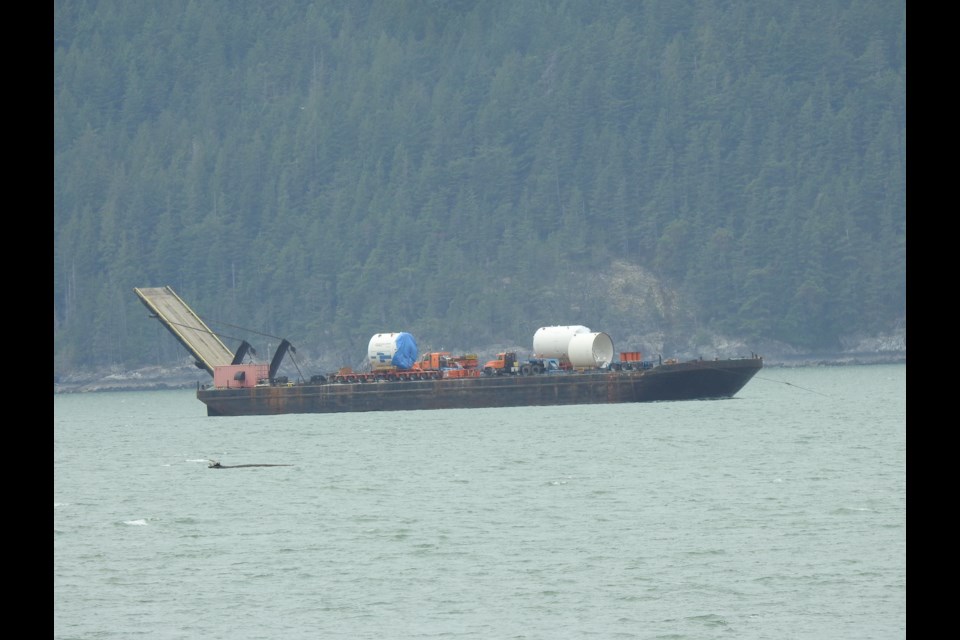 If you were looking out at Howe Sound from the shores of Squamish on Wednesday morning, you may have seen a barge carrying some interesting equipment and wondered what it was for.