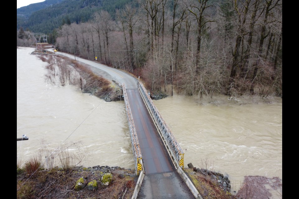 The Cheakamus River as seen on Jan. 30. 
A River Forecast Centre Flood Warning remains in effect Wednesday for Squamish River and the Cheakamus River. 