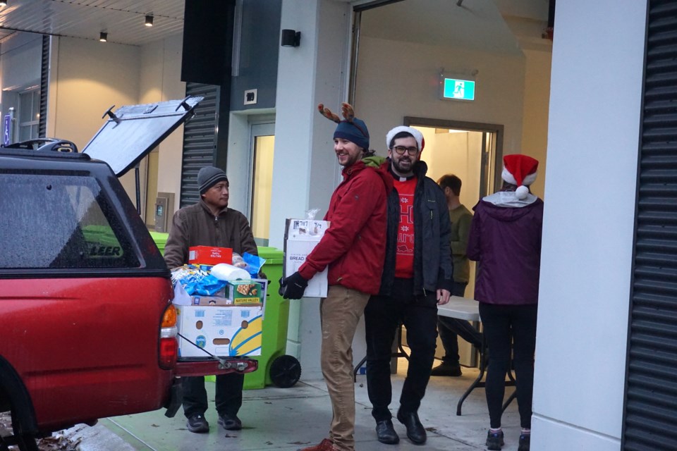 Volunteers were lined up on this morning (Dec. 19) to help with deliveries for this year’s Squamish Community Christmas Care.