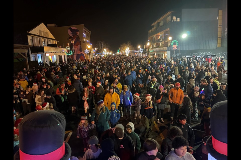 Thousands turned out for the parade Saturday night in downtown Squamish.