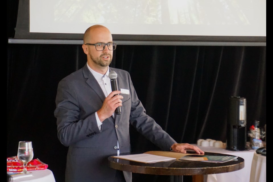 Mayor Armand Hurford addressed community business members about the future of Ƶappat the annual Mayor’s Luncheon event on Wednesday, June 14, atop the Sea to Sky Gondola.