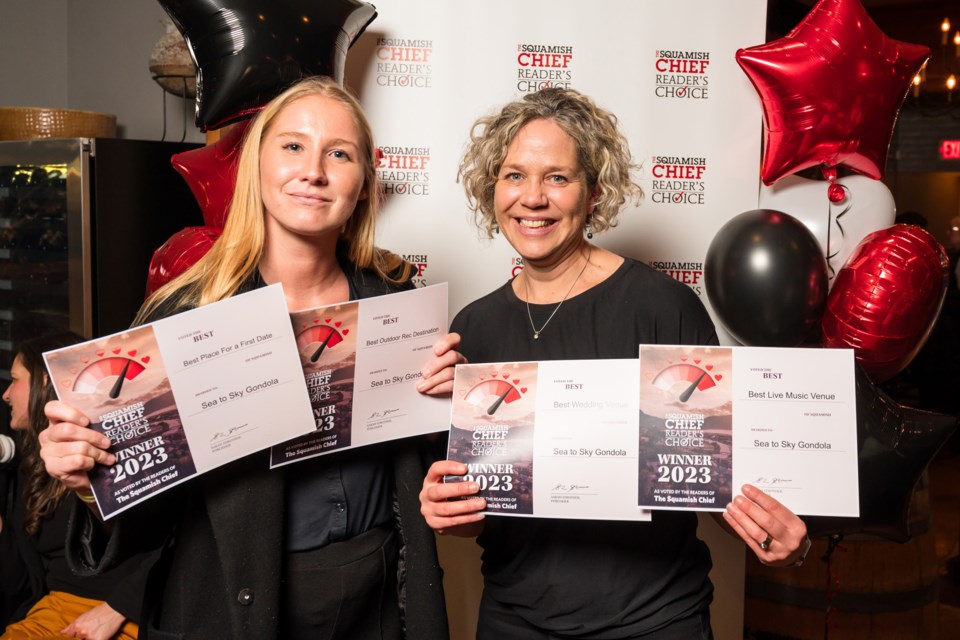 The 2023 Chief Readers Choice Awards were held at Pepe’s on Nov. 22. Sea to Sky Gondola won: Best Wedding Venue, Best Live Music Venue, Best Outdoor Rec Destination and Best Place For a First Date.