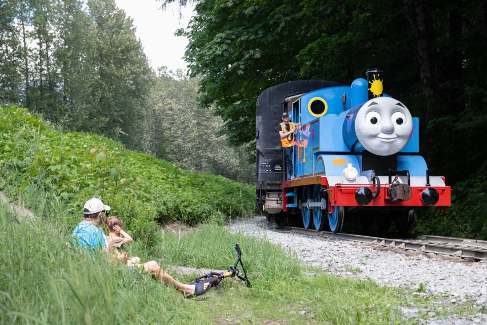 A Day Out With Thomas returned to the Railway Museum of British Columbia on May 27, thrilling those who got to go aboard and others who got to see it clickety-clack by. 