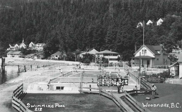 The outdoor pool at the town of Woodfibre.