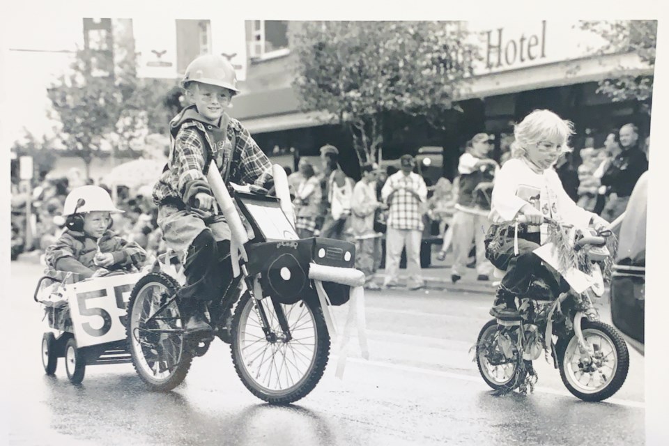 Kyler and Kalen Drygas, Sara Starchowsky in the Squamish Days parade. 